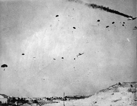 German paratroopers over Crete