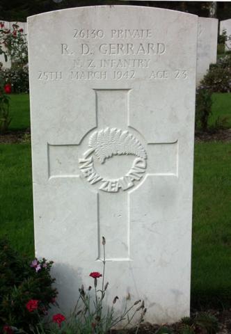 Richmond Dix Gerrard's grave at Klagenfurt War Cemetery, Austria