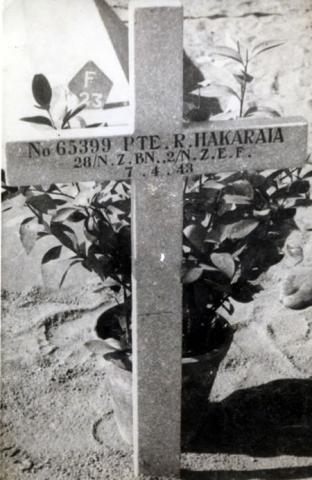 Wooden cross for Rakaherea Hakaraia