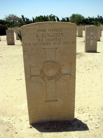 Ben Hingston's grave