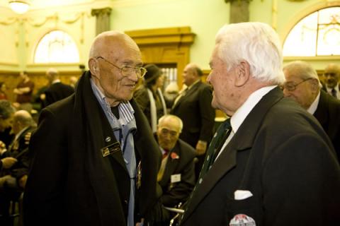Paora Kruger and Hinga Smith at the website launch in Parliament