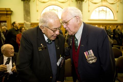 Matt Love and Henry Norton at the website launch in Parliament