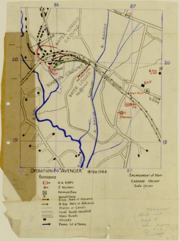 Map: 'Operation Avenger', 18 Feb 1944