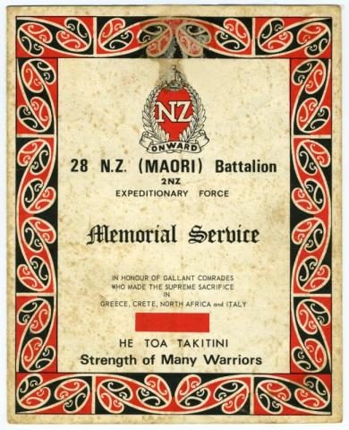 Memorial programme cover