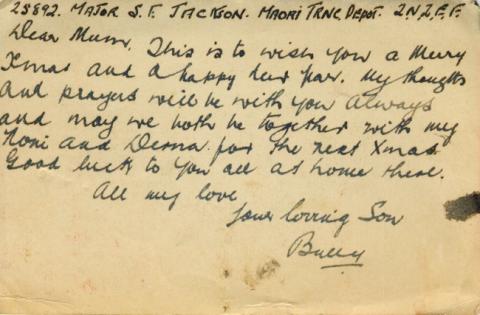 Bully Jackson writes home