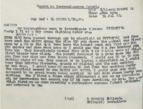 Recce report, 31 July 1942