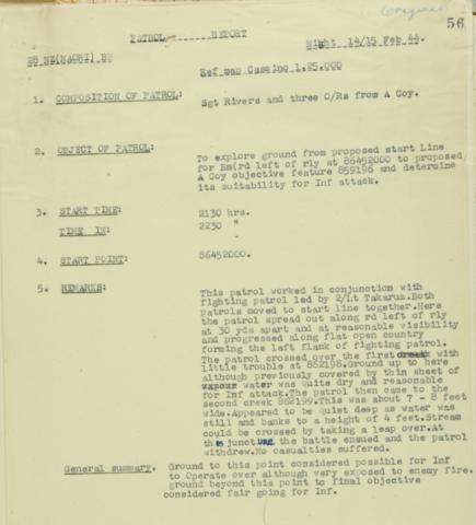 Patrol report, 14/15 February 1944