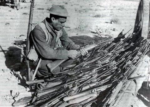 A collection of enemy rifles