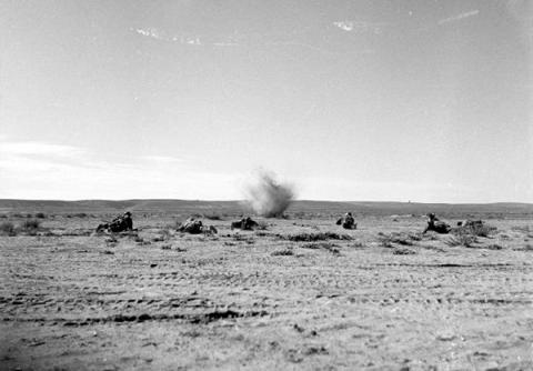 Under mortar fire in the desert